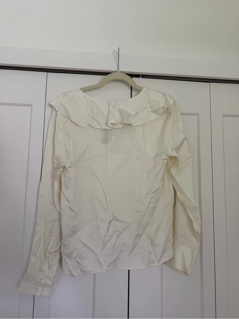J. Crew Goldie Satin Ivory Top